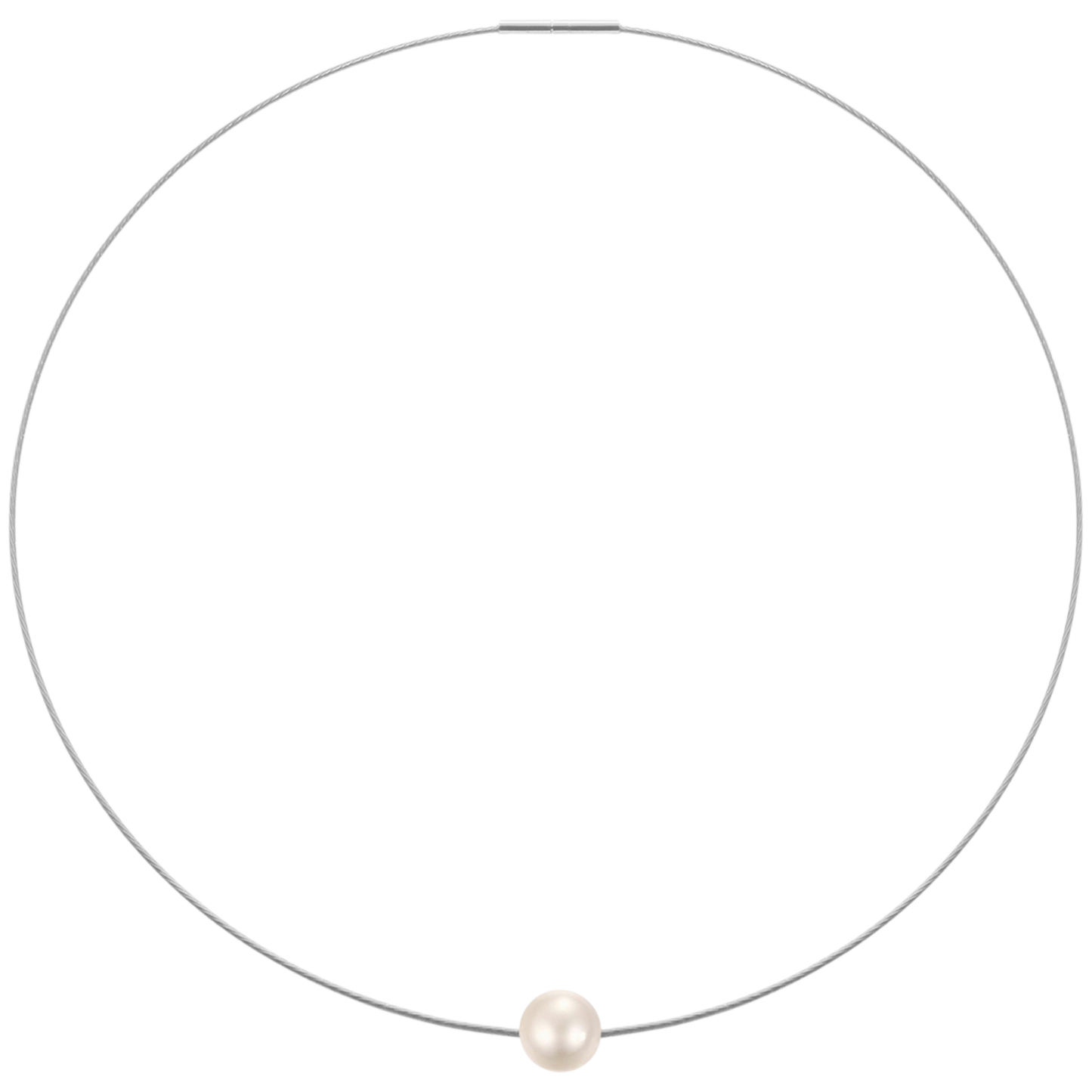 Edellis Perlen-Halskette Silber – elegante Damenkette mit einzelner Perle