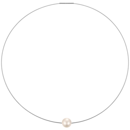 Edellis Perlen-Halskette Silber – elegante Damenkette mit einzelner Perle