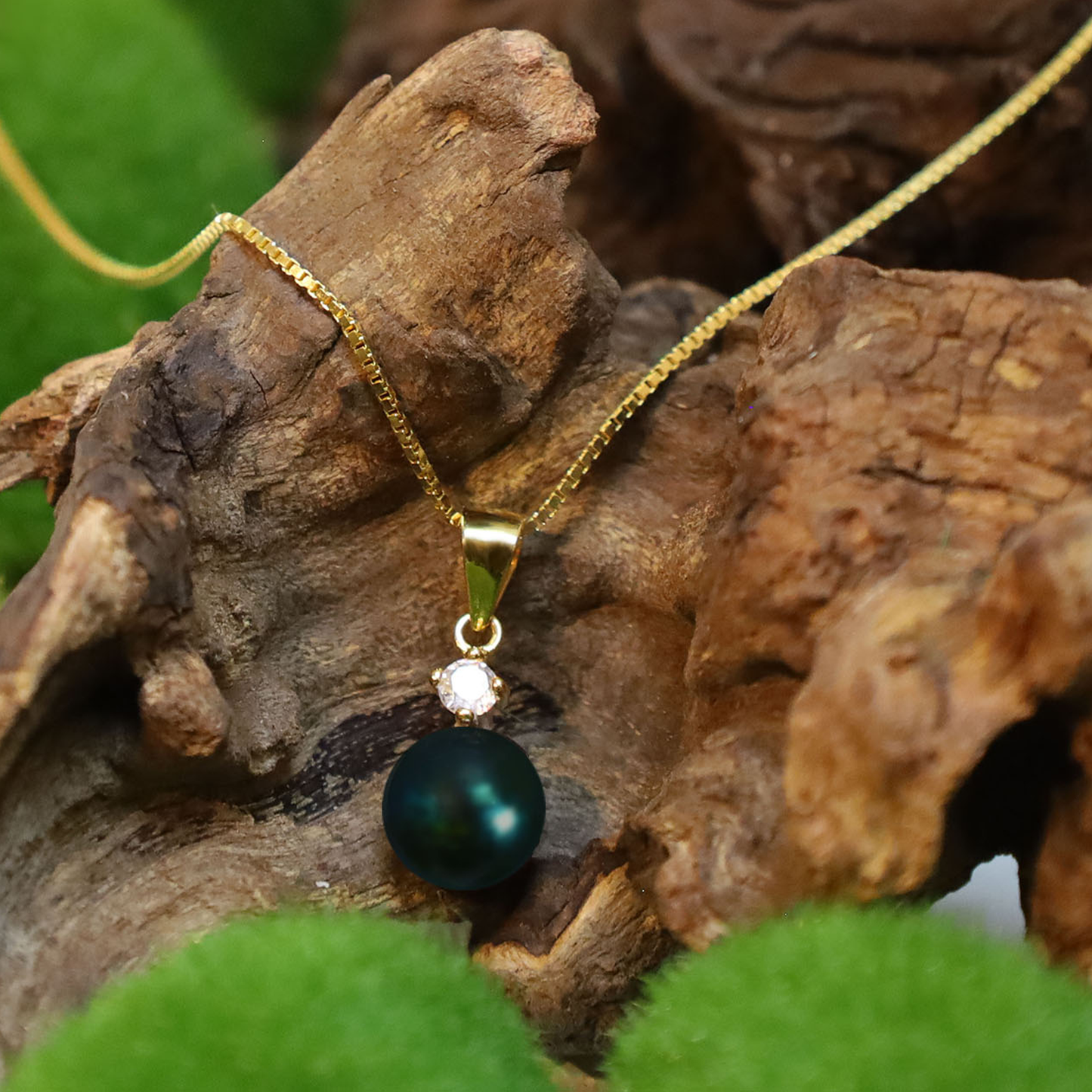 Edellis Tahiti-Perle 8–9 mm AA+ an 925er Silber Venezianer | verstellbar 40–45 cm