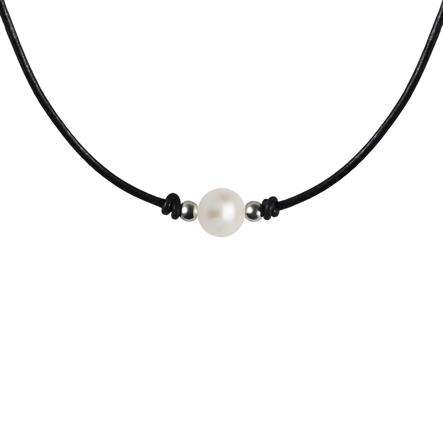 Leather Choker – Ziegenleder-Halskette mit Süßwasserperle & 925 Sterling Silber