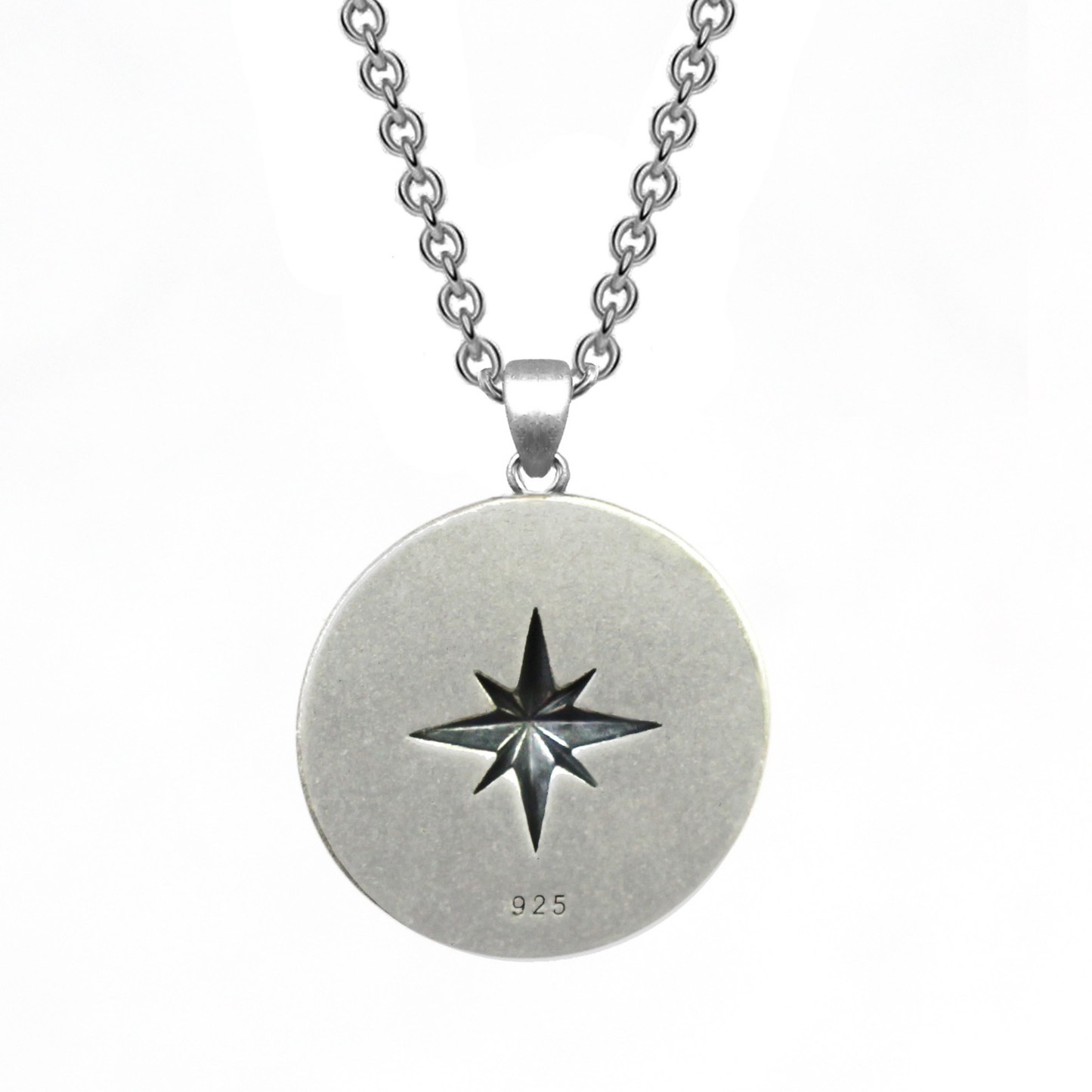 Kompass Anhänger Rückseite mit Sternsymbol