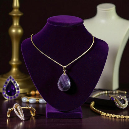 Engelstränen Kette – Vergoldete 925 Silber Halskette mit Edelstein-Anhänger