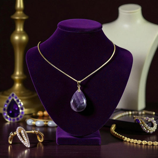 Engelstränen Kette – Vergoldete 925 Silber Halskette mit Edelstein-Anhänger