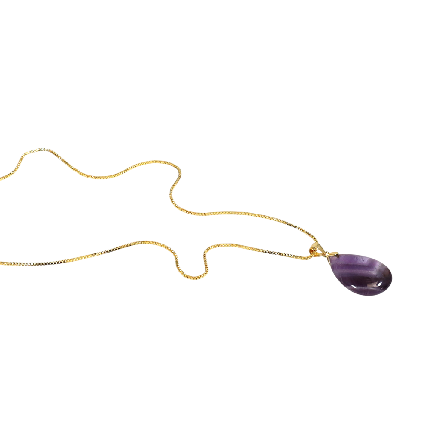 Engelstränen Kette – Vergoldete 925 Silber Halskette mit Edelstein-Anhänger