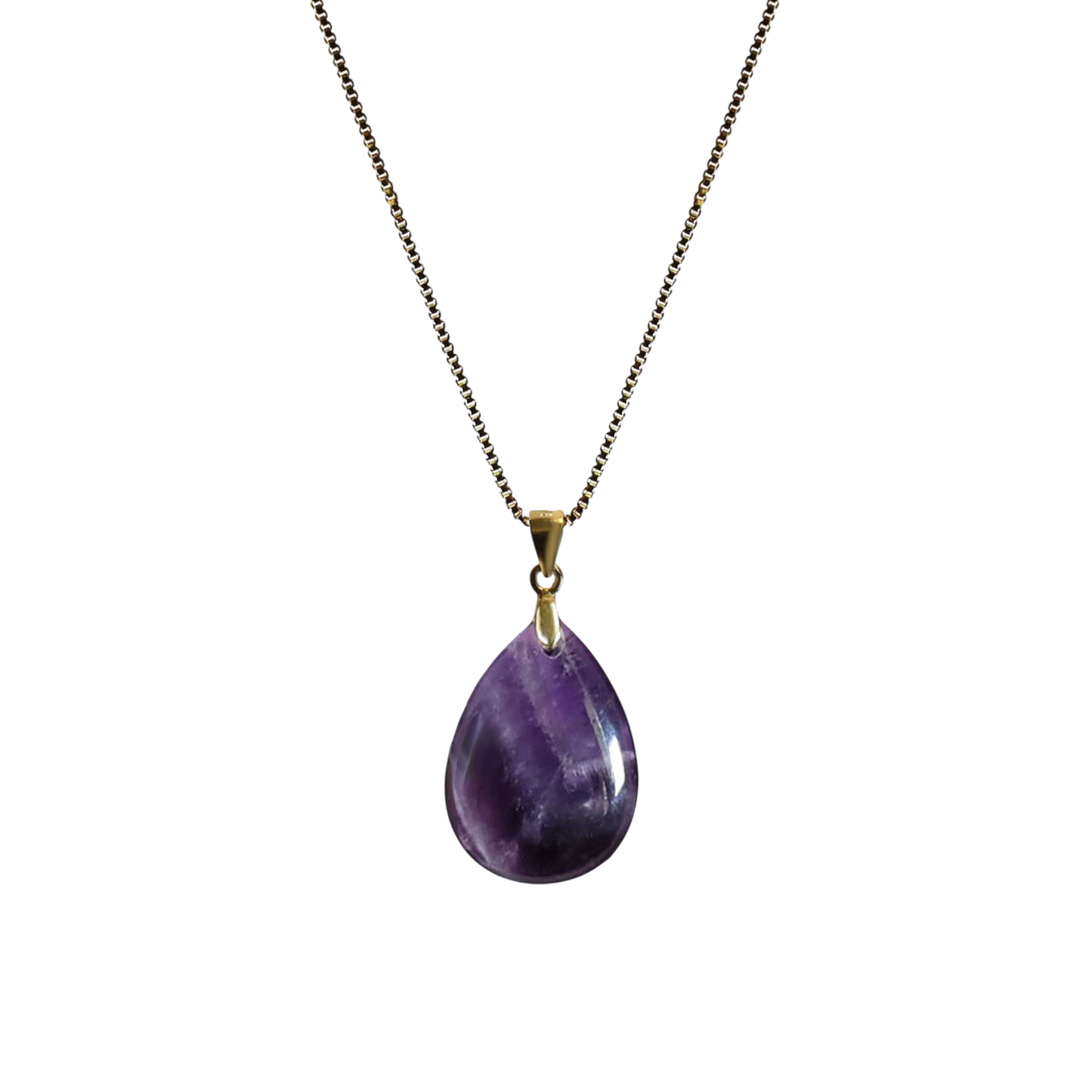 Edellis Engelstränen Kette mit vergoldeter Silberkette und Amethyst-Anhänger