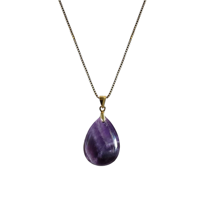 Edellis Engelstränen Kette mit vergoldeter Silberkette und Amethyst-Anhänger
