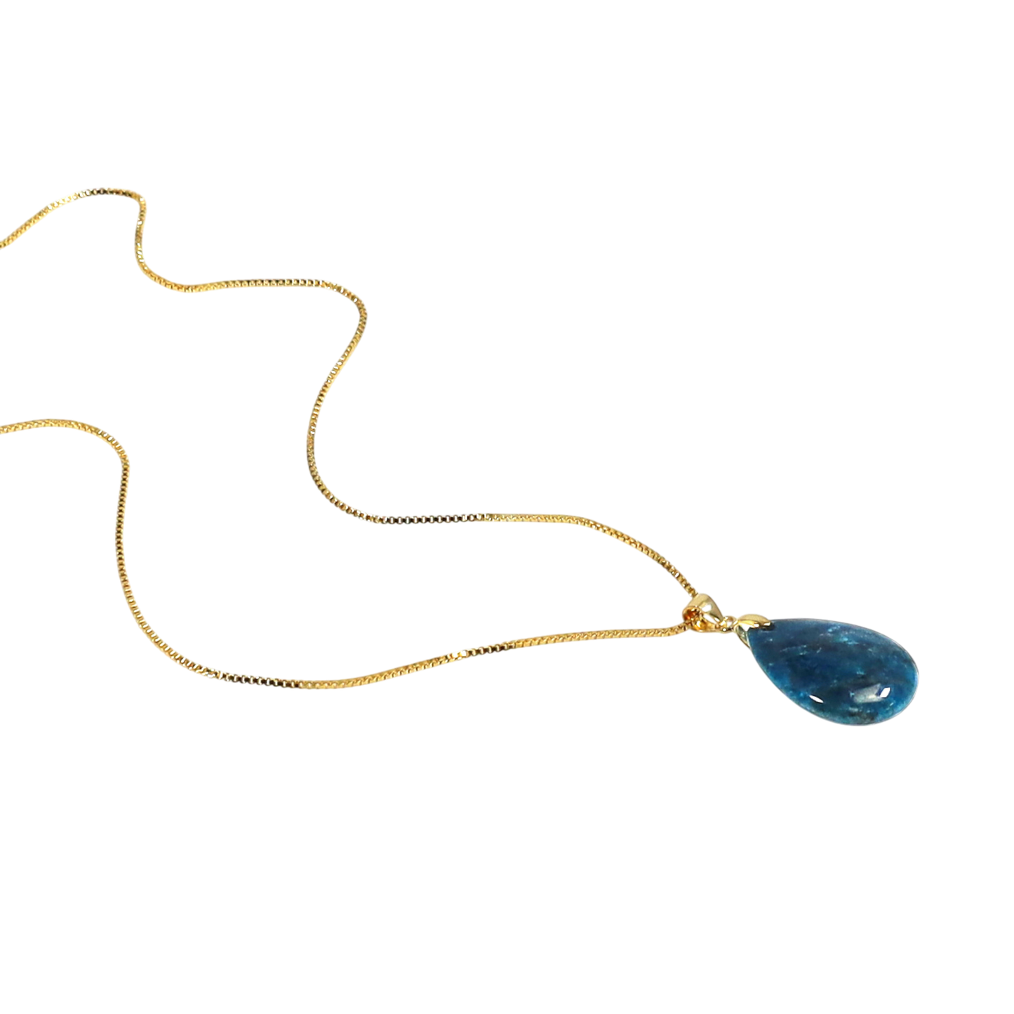 Engelstränen Kette – Vergoldete 925 Silber Halskette mit Edelstein-Anhänger