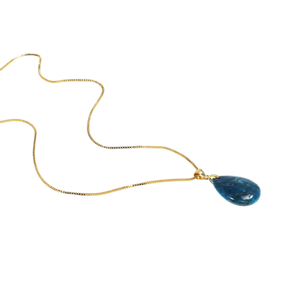 Engelstränen Kette – Vergoldete 925 Silber Halskette mit Edelstein-Anhänger