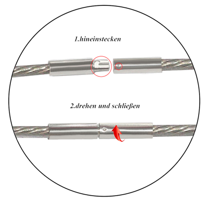 Perlen Anhänger Halskette in Omega-Form aus Edelstahl in Gold oder Silber