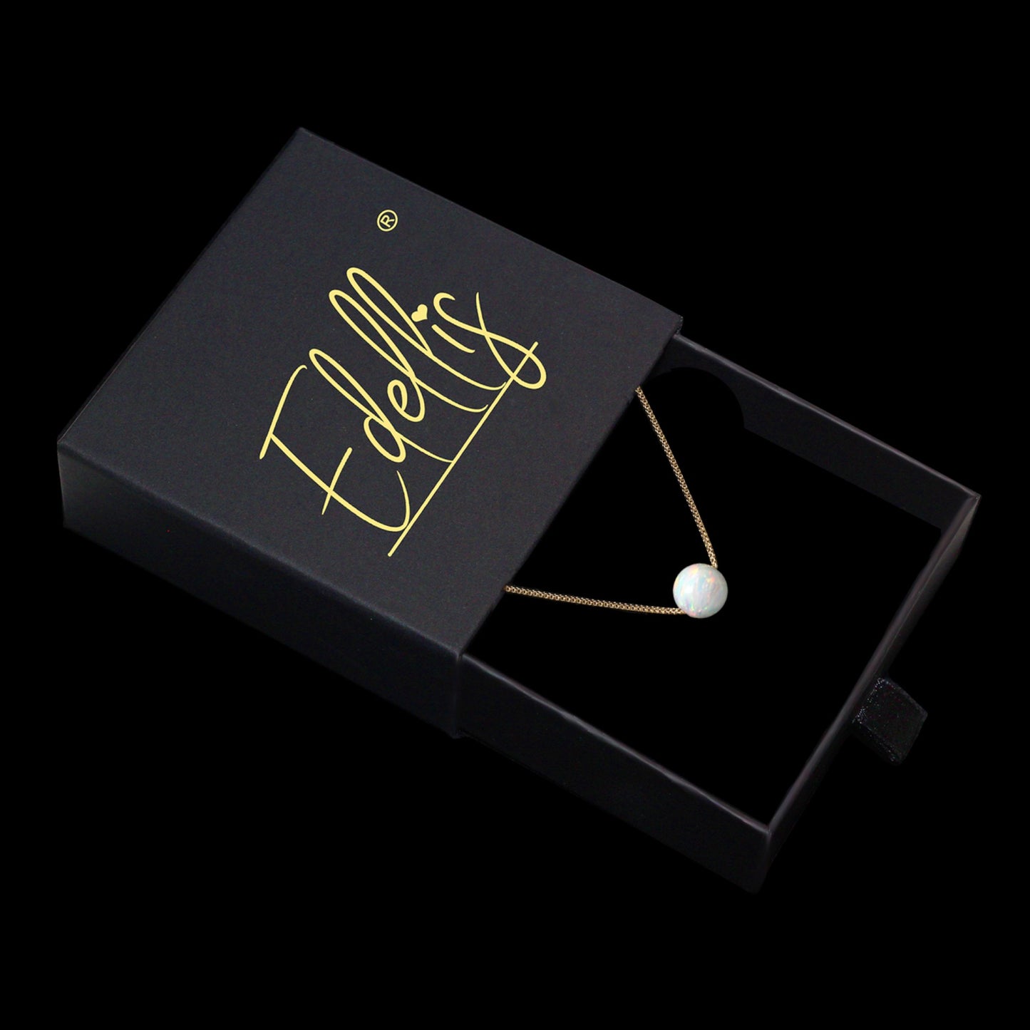 Halskette mit Weißem Opal 8 mm – 14 Karat Gold Gefüllt | Minimalistische Opal-Perlen-Kette