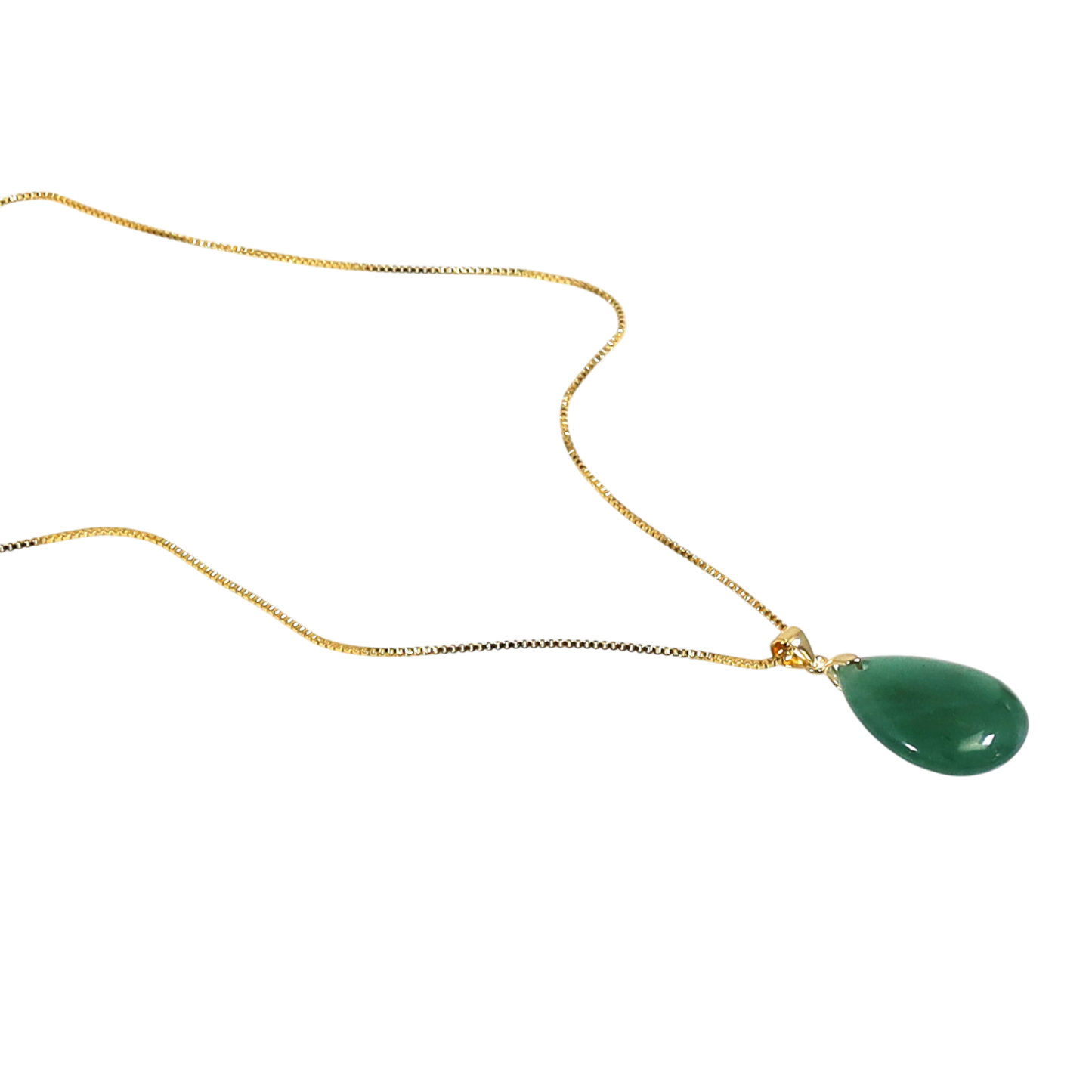 Engelstränen Kette – Vergoldete 925 Silber Halskette mit Edelstein-Anhänger