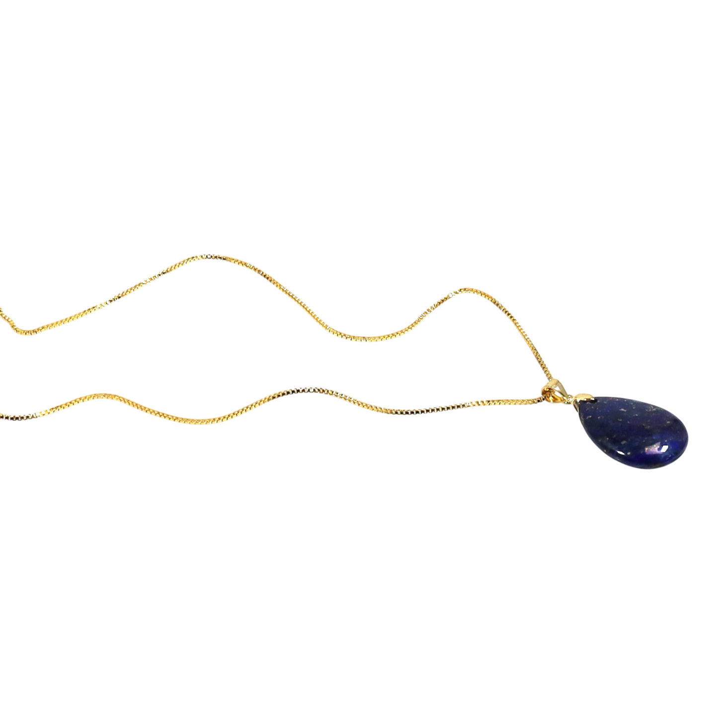 Engelstränen Kette – Vergoldete 925 Silber Halskette mit Edelstein-Anhänger