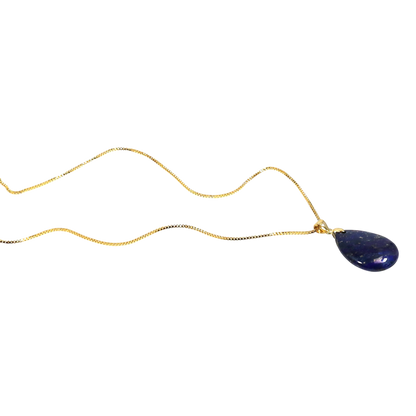 Engelstränen Kette – Vergoldete 925 Silber Halskette mit Edelstein-Anhänger