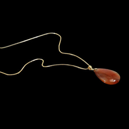 Engelstränen Kette – Vergoldete 925 Silber Halskette mit Edelstein-Anhänger