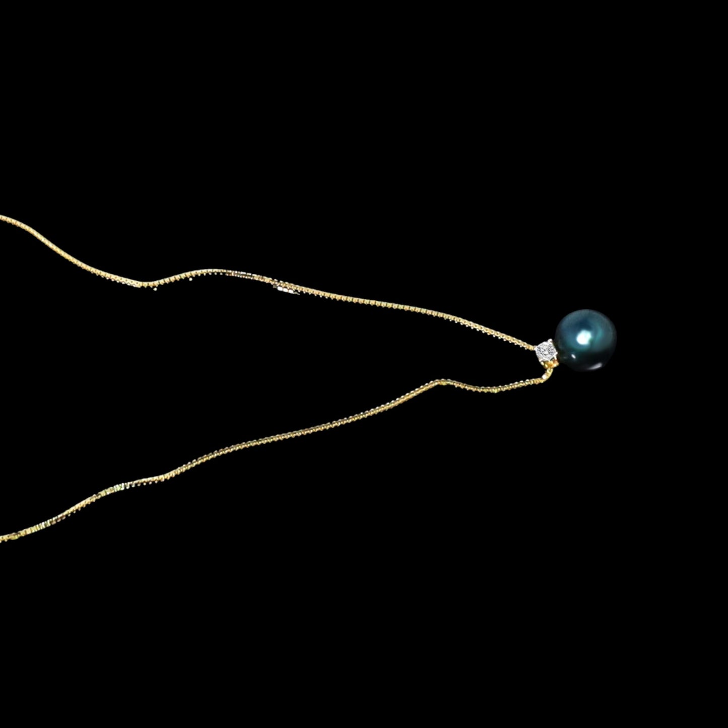 Edellis Tahiti-Perle 8–9 mm AA+ an 925er Silber Venezianer | verstellbar 40–45 cm