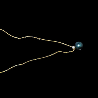 Edellis Tahiti-Perle 8–9 mm AA+ an 925er Silber Venezianer | verstellbar 40–45 cm