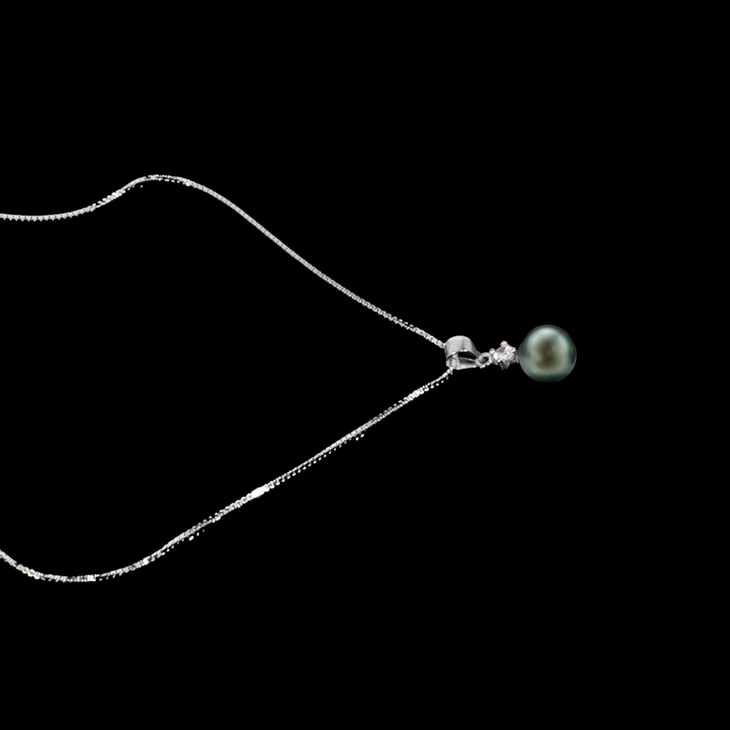 Edellis Tahiti-Perle 8–9 mm AA+ an 925er Silber Venezianer | verstellbar 40–45 cm