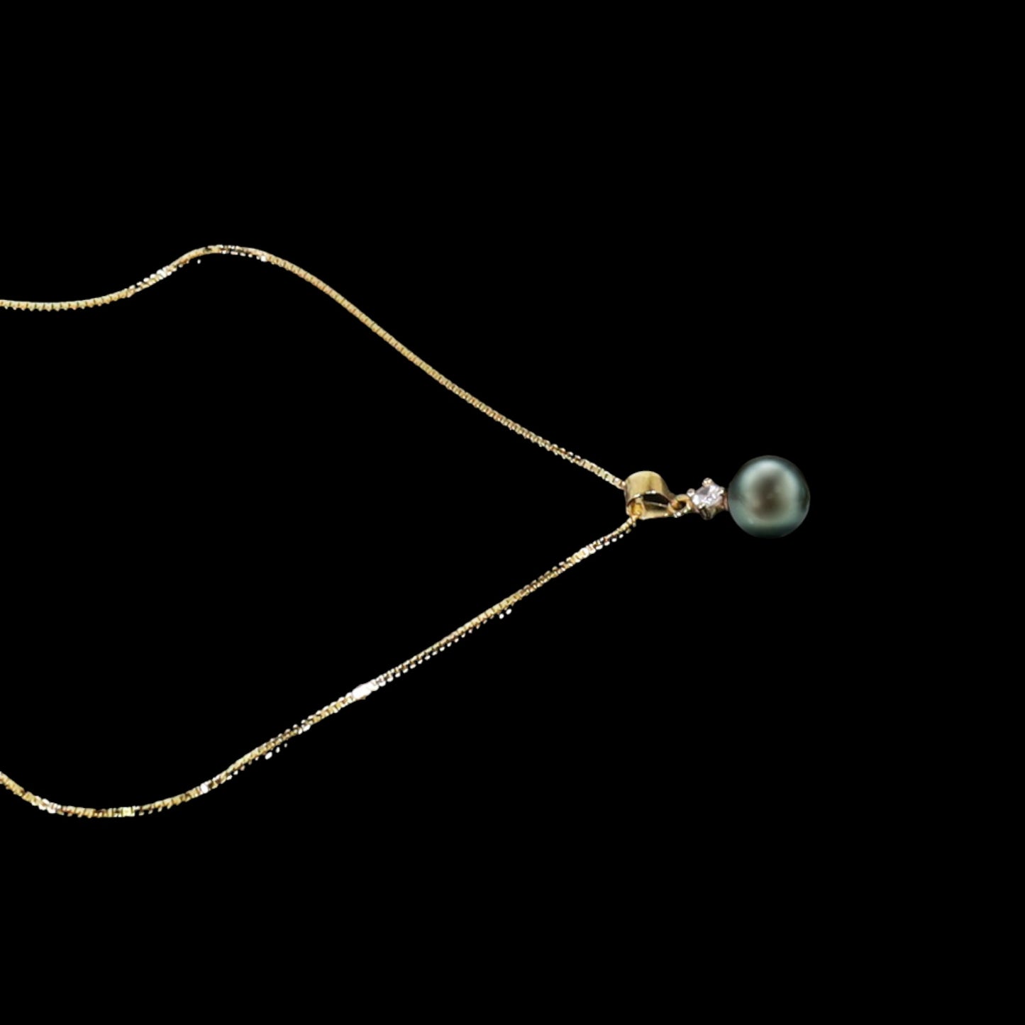 Edellis Tahiti-Perle 8–9 mm AA+ an 925er Silber Venezianer | verstellbar 40–45 cm