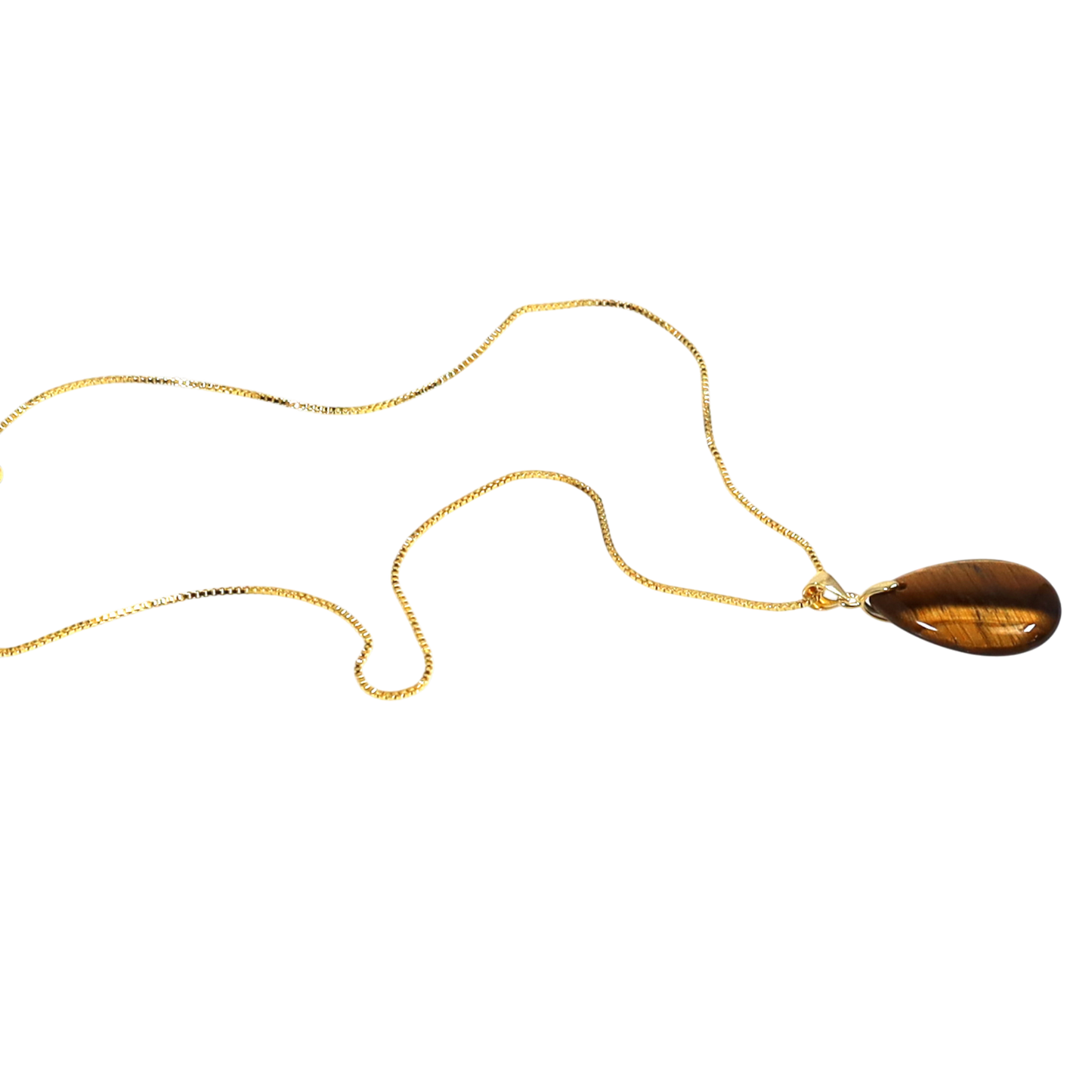 Engelstränen Kette – Vergoldete 925 Silber Halskette mit Edelstein-Anhänger