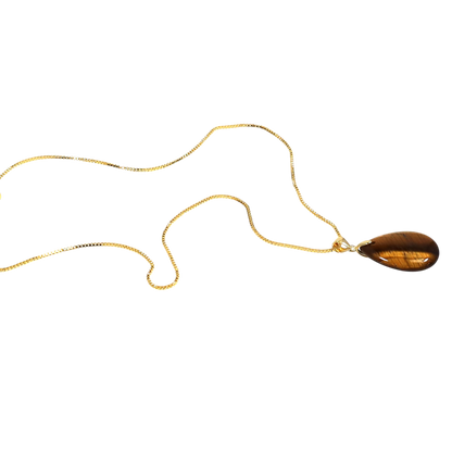 Engelstränen Kette – Vergoldete 925 Silber Halskette mit Edelstein-Anhänger