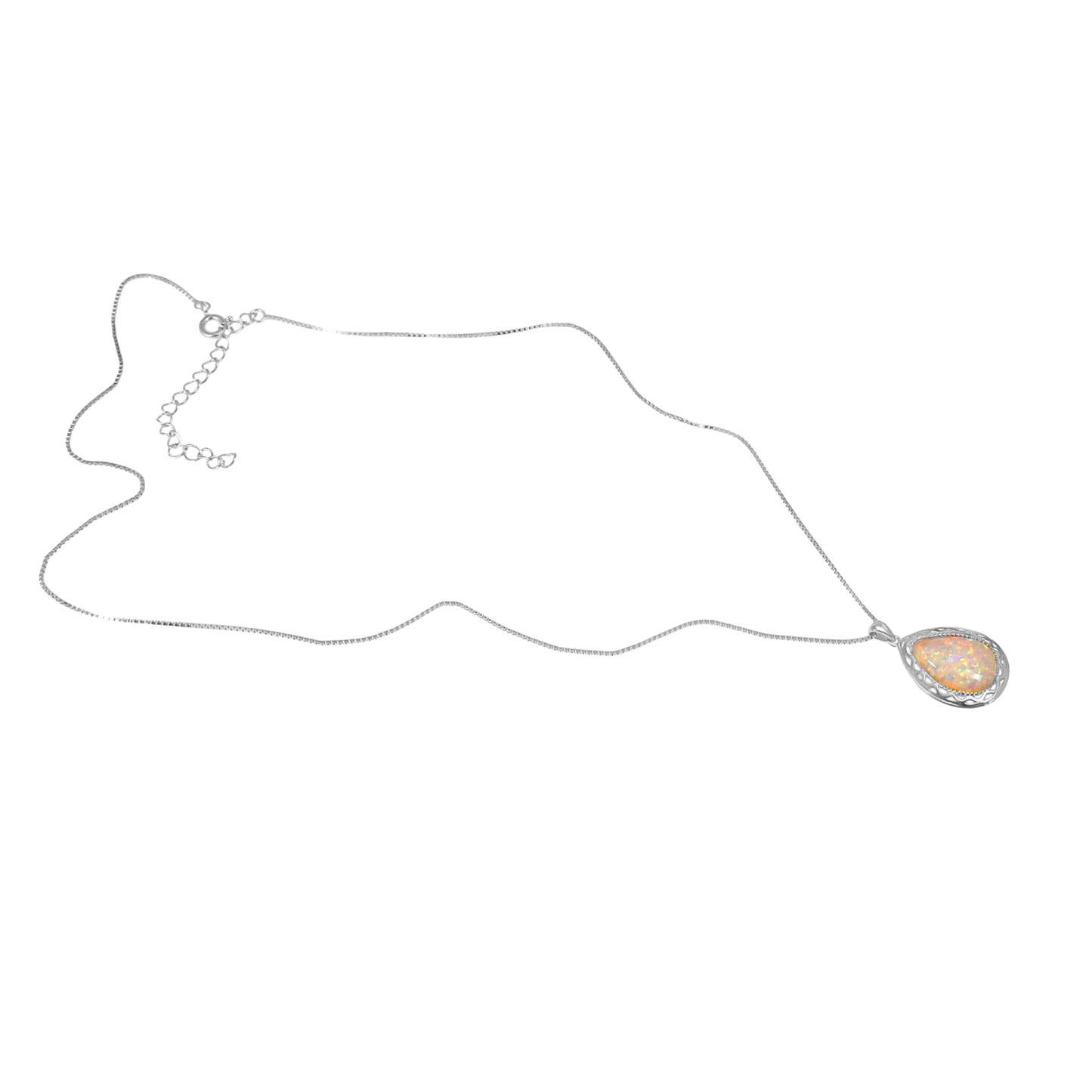 Edellis Tropfen-Halskette mit Weißem oder Blauem Opal – 925 Sterling Silber, Vergoldet oder Rhodiniert