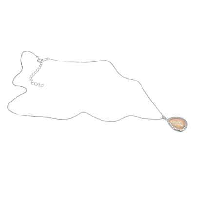 Edellis Tropfen-Halskette mit Weißem oder Blauem Opal – 925 Sterling Silber, Vergoldet oder Rhodiniert