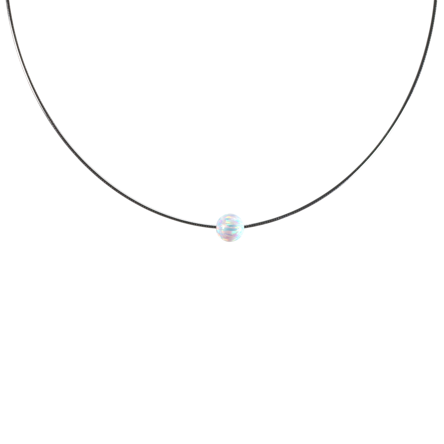 Schwebender Opalanhänger in Regenbogenfarben – Nahaufnahme