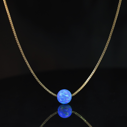 Edellis Halskette mit blauem Opal – 14 K Gold Filled Opal 8 mm