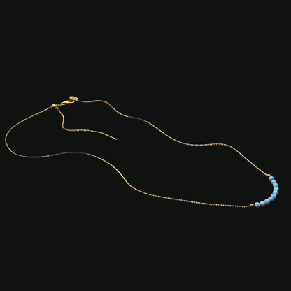 Feine Opal-Perlen-Halskette – Hellblauer synthetischer Opal 3 mm | Vergoldetes oder Weiß-rhodiniertes 925 Sterling Silber