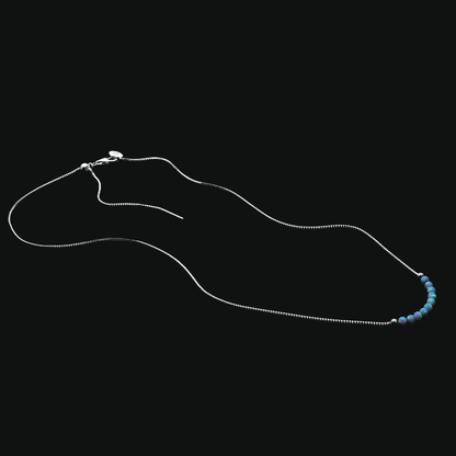 Feine Opal-Perlen-Halskette – Hellblauer synthetischer Opal 3 mm | Vergoldetes oder Weiß-rhodiniertes 925 Sterling Silber