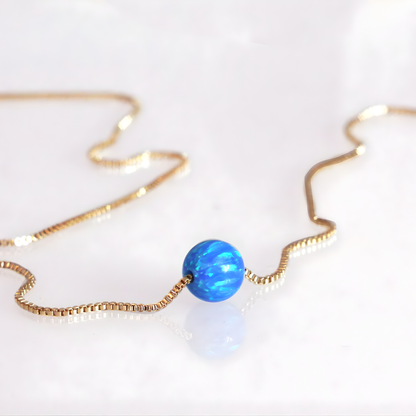 Edellis Halskette mit blauem Opal – 14 K Gold Filled Opal 8 mm