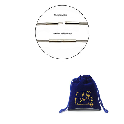 Eleganter Damen-Halsreif aus Edelstahl – 4-reihig  mit sicherem Bajonettverschluss | Länge wählbar: 42 cm oder 45 cm