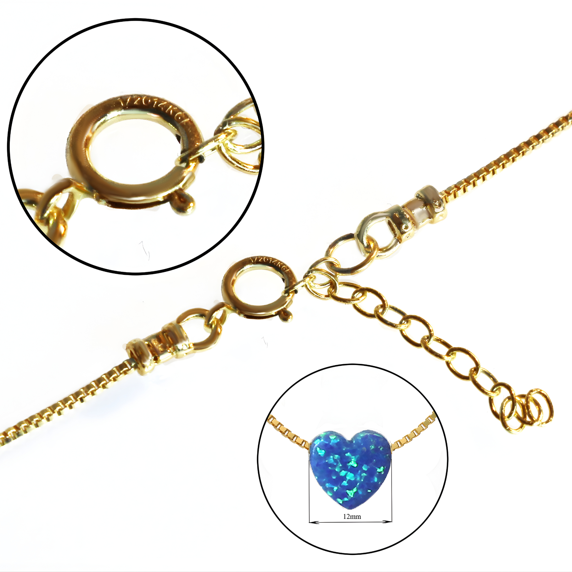 Verschluss und Verlängerung der goldgefüllten Kette