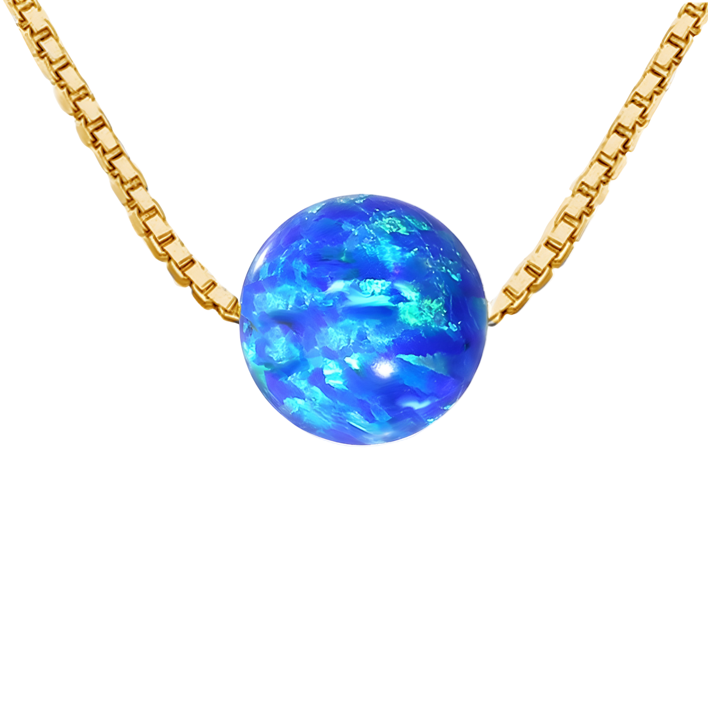 Edellis Halskette mit blauem Opal – 14 K Gold Filled Opal 8 mm