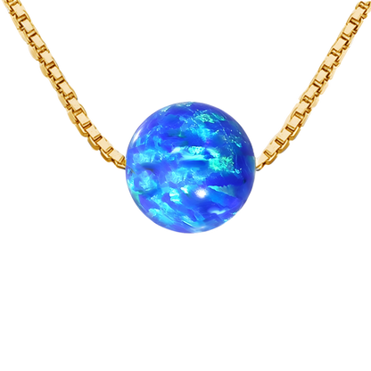 Edellis Halskette mit blauem Opal – 14 K Gold Filled Opal 8 mm