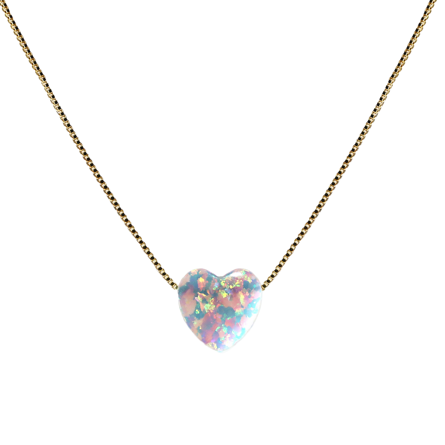 Edellis Geschenkbox mit weißem Opal Herzanhänger