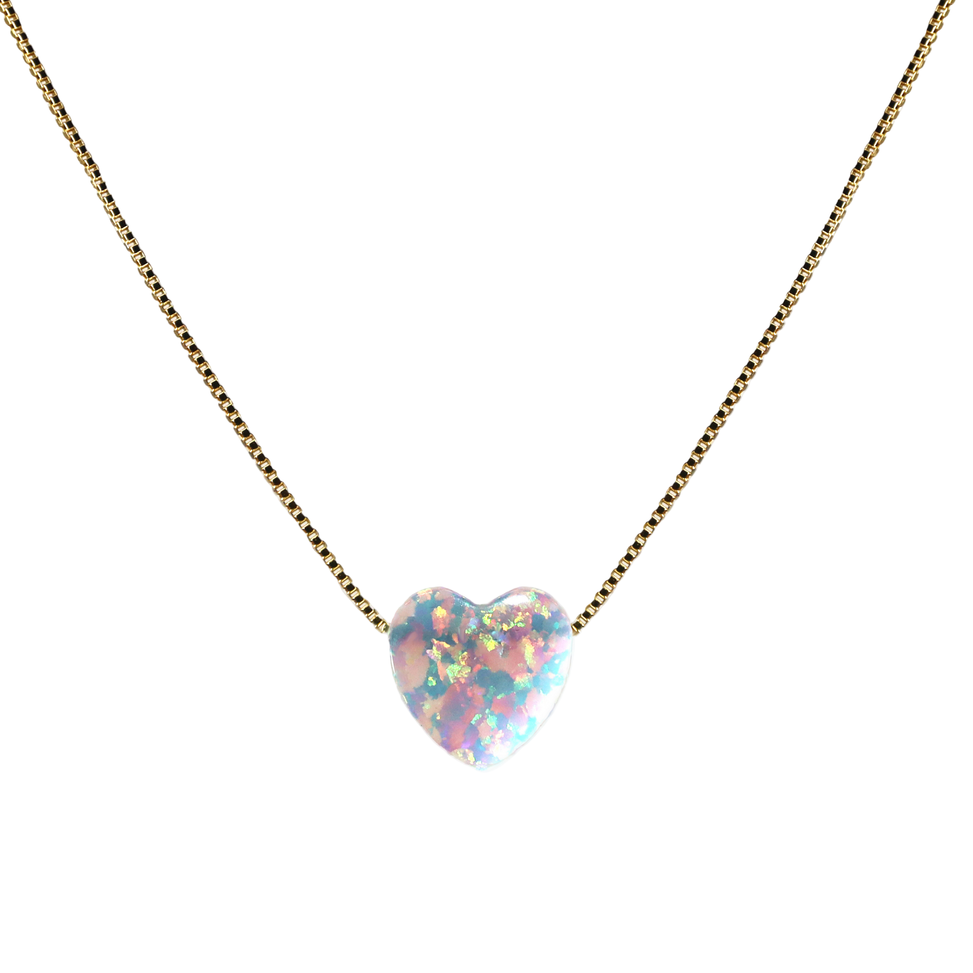 Edellis Geschenkbox mit weißem Opal Herzanhänger