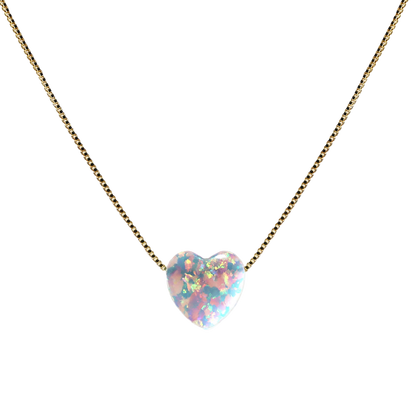 Edellis Geschenkbox mit weißem Opal Herzanhänger