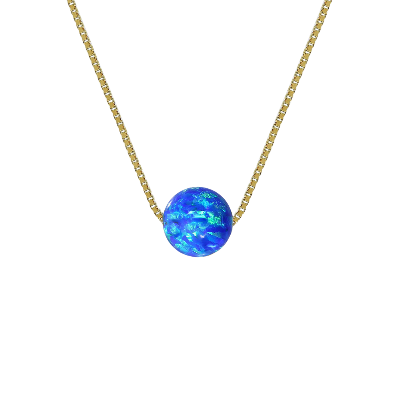 Edellis Halskette mit blauem Opal – 14 K Gold Filled Opal 8 mm