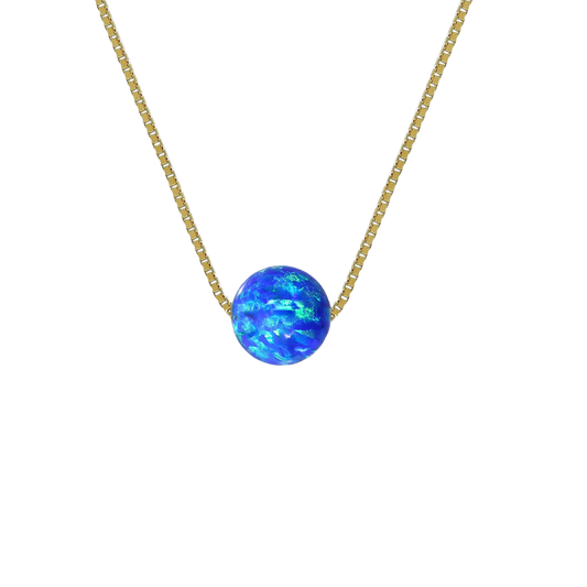 Edellis Halskette mit blauem Opal – 14 K Gold Filled Opal 8 mm