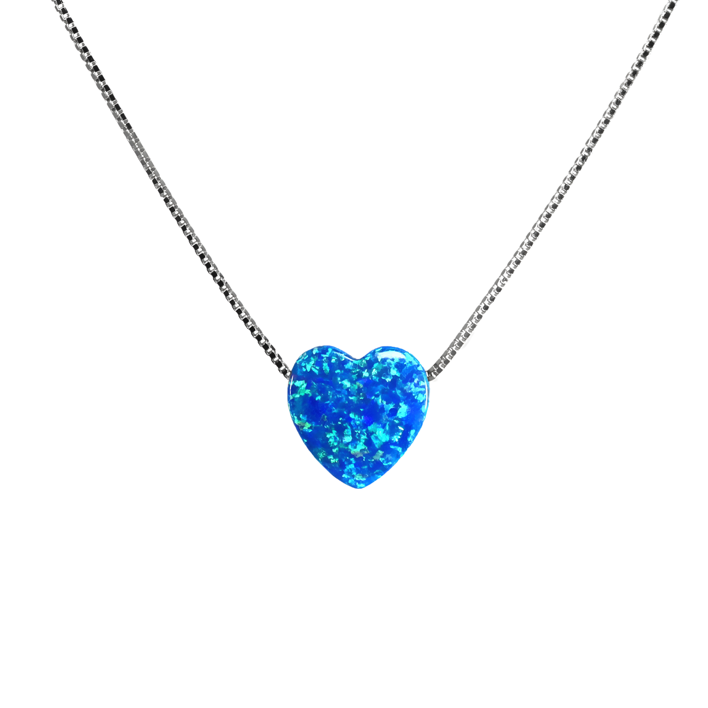 Edellis Königsblauer Opal Herzanhänger aus 925 Sterling Silber