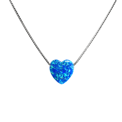Edellis Königsblauer Opal Herzanhänger aus 925 Sterling Silber