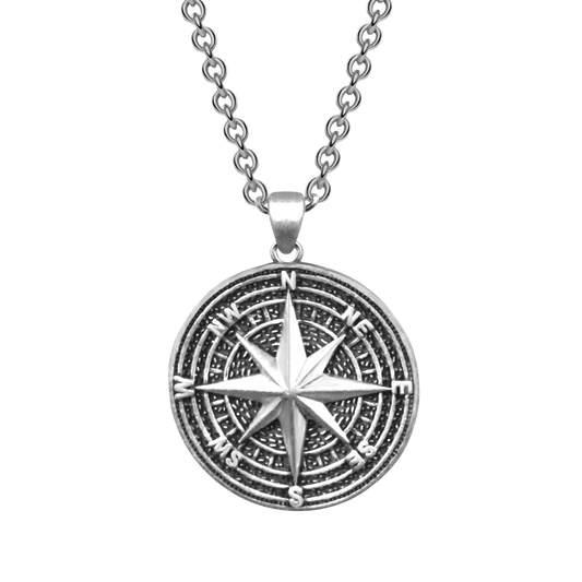 Kompass Anhänger aus 925 Silber – Vorderseite