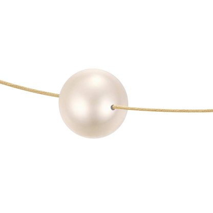 Perlen Anhänger Halskette in Omega-Form aus Edelstahl in Gold oder Silber