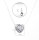 Halskette Kette Herz Anh&auml;nger Collier Transparent Nylonkette mit schwebendem Strass Stein Zirkonia 925 Sterling Silber Anh&auml;nger und Verschluss, L&auml;nge: 38/42/45cm f&uuml;r Damen und M&auml;dchen