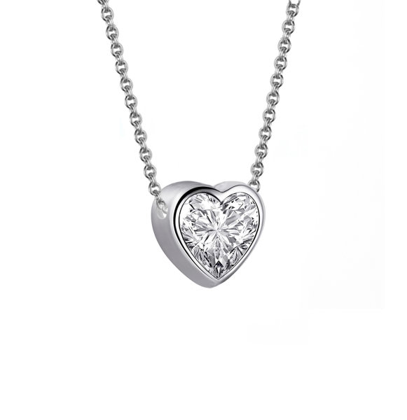 Edellis Silber 925 Herz Kette Herzkette Wei&szlig;e Zirkonia Kristall Halskette f&uuml;r Damen Freundin Geschenk Silberkette mit Anh&auml;nger Silber-Schmuck Damenkette L&auml;nge w&auml;hlbar