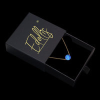 Edellis Halskette Mit Blauem Opal 8 mm, 14 Karat Gold Gef&uuml;llt | Opal-Perlen-Halskette | L&auml;nge 42 &ndash; 48 cm