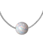 Hochwertiger runder Wei&szlig;er Opal 8 mm mit wei&szlig;...
